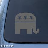 REPUBLICAN ELEPHANT - Politics - Car, Truck, Notebook, Vinyl Decal Sticker #1122 | Vinyl Color: Silver