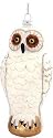White Snowy Glass Owl Christmas Ornament