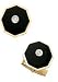 14K Gold Diamond and Onyx Cuff Links