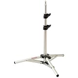 Photogenic 3' Air Cushioned, Heavy Duty Backlight Stand with 5/8 Mounting Stud, 3 Section with 2 Risers, Chrome.