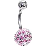 Jewelry : Passion Pink CRYSTAL TIFFANY BALL Belly Ring