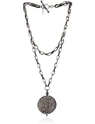 Paige Novick "Lake Como" Layered Chain and Textured Medallion Necklace