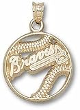 Atlanta Braves Pierced "Braves Baseball" Pendant - 10KT Gold Jewelry