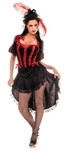 Can Can Black Red Adult Costume Size Small