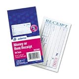 Money/Rent Receipt Book, 5-3/8W X 2-3/4H, 2-Part Forms, 50 Sets Per Book