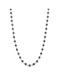 Sterling Silver 18" Necklace with 3.5-4mm Semi Round Black Freshwater Pearls