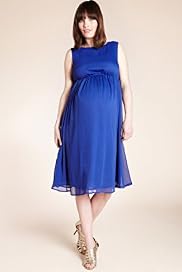 Maternity Slash Neck Flared Hem Dress