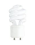 GU24 BASE MINI SPIRAL 18 WATT COMPACT FLUORESCENT LIGHT BULB 27K 10,000 HOURS