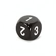 Chessex Opaque 16mm d6 with 1-2-3 twice, Black and white Dice