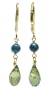 14k Yellow Gold Turquoise and Peridot Drop Earrings