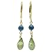 14k Yellow Gold Turquoise and Peridot Drop Earrings