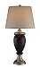 Lite Source LS-21148 Romola Table Lamp, Antique Brass And Caramel with Light Gold Fabric Shade
