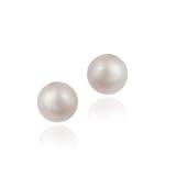 Sterling Silver Freshwater Cultured 8-8.5mm Pink Pearl Stud Earrings