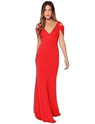 V-neck Backless Polyester General Print Cap Sleeves Shift Party Dress/Maxi Dress 