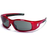 Crews SR132AF Swagger Brash Look Polycarbonate Dual Lens Glasses with Crimson Red Frame and Gray Anti-Fog Lens