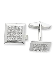 Sterling Silver CZ Cuff Links