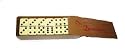 New Thick Jumbo Dominoes/dominos with Spinner Brown Box Double 6 Set 28 Ivory with Black Dots