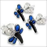 Hand Painted Dragon Fly Ear Stud Body Piercing Jewelry Hand Painted Dragon Fly Ear Stud Body Piercing Jewelry