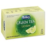 Tetley Tea Bags Green Tea with Lemon Individually Wrapped Ref A06680 [Pack 25]