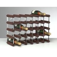 Fully assembled Wine Rack Dk Wood/Metal 30 Btle