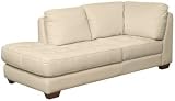 Diamond Sofa Zen Collection Left Facing, All Leather Tufted Seat Chaise, White