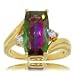 Fancy Mystic Fire Topaz & Diamond Ring in Yellow Gold