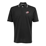 Antigua Men's NHL Carolina Hurricanes Exceed Desert Dry Short Sleeve Polo, Black/White, Large