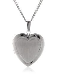 Sterling Silver Hand Engraved Heart Locket Necklace, 20"