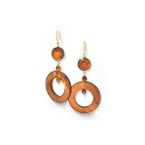 14K Gold with Bronze Mother-of-Pearl Dangle Earrings