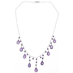Sterling Silver Amethyst Chandelier Necklace, 16 by Amazon.com Collection