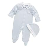 Junior J by Jasper Conran- Blue egyptian cotton striped sleepsuit and hat- 3-6 months