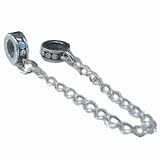 ONE GENUINE SOLID STERLING SILVER 925 SAFETY CHAIN - TO FIT PANDORA, TROLLBEADS, CHAMILIA, BIAGI, AND ANY SIMILAR 3MM BRACELETS