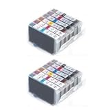 2 Sets of CLI8-BK/C/M/Y/PC/PM MultiPack Compatible Printer Ink Cartridges for Canon Pixma iP6700D - Latest ChiP installed. Ready to Use. - Izzibuyer