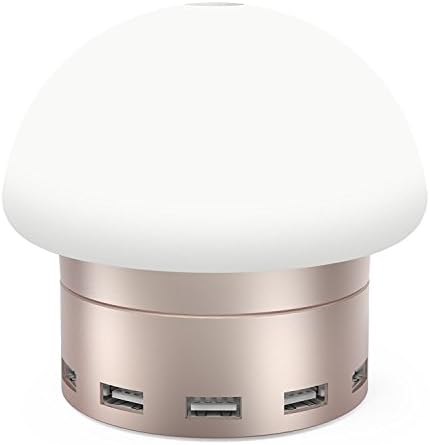 Brighome LED Desk Lamp Touch-Sensitive Control 3-Level Brightness Natural light Mood lighting, Touch-Sensitive Control, 6 USB Smart Charging Port for iPhone 7, iPad, Samsung Galaxy S7 Edge (Gold)