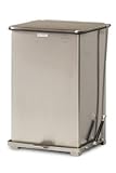 United Silent Defender 40 gallon Stainless Steel Quiet Step Can Stainless Waste Receptacle QST40SSPL