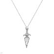 Necklace With Genuine Clean Diamonds Well Made in 14K White Gold Length 18in