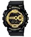 Casio Men's G-Shock Black Resin Digital Strap Gold Tone Watch GD100GB-1