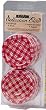 Bernardin Collection Elite Mason Jar Lids & Screw Bands - Standard - Gingham - Red