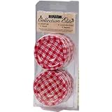 Bernardin Collection Elite Mason Jar Lids and Screw Bands - Standard - Gingham - Red by Bernardin Collection Elite