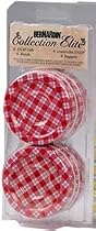 Bernardin Collection Elite Mason Jar Lids & Screw Bands - Standard - Gingham - Red
