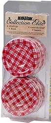 Bernardin Collection Elite Mason Jar Lids & Screw Bands - Standard - Gingham - Red