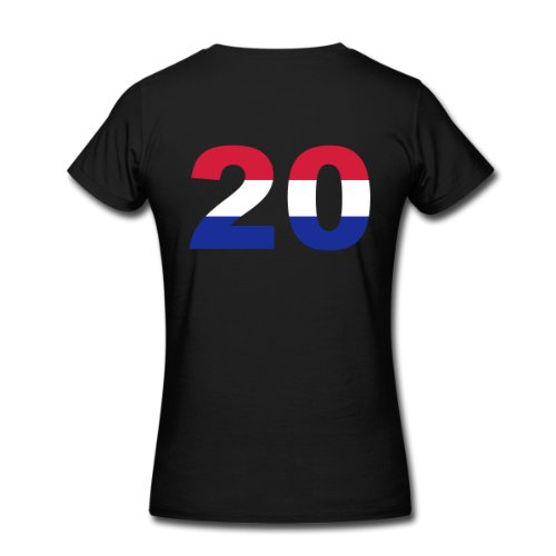 Spreadshirt Damen 20 Netherlands Flag – T-Shirt, schwarz, L