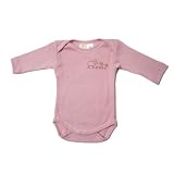 Poppet Merino Baby Body Suit, Long Sleeve Onesie, 3-6m, Pink