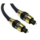 Premium Grade Digital Toslink Fiber Optic Cable, Gold Connector, 7.0mm 25 ft