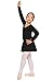 Arshiner Girls Kids Classic Long Sleeve Leotard Dance Ballet Tutu Dress,Black,130(Age for 5-6Y)