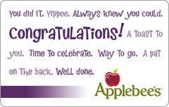 Applebee's Congratulations! Gift Card