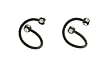 Twisted Blackl Lip Labrets with Multiple Crystals - 3mm Ball Ends - 10mm Diameter - Sold as a Pair