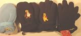 Set of Four Pairs of One Size Fleece Microfiber Mittens for Infants for Ages 0-12 Months