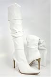 Sexy White Exotic Dancer Thigh or Knee High Boots