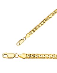 22" 14K Yellow Gold 5.8mm (2/9") Polished Diamond Cut Miami Cuban Link Chain w/ Lobster Clasp